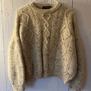 Vintage Cream Cable Knit Sweater